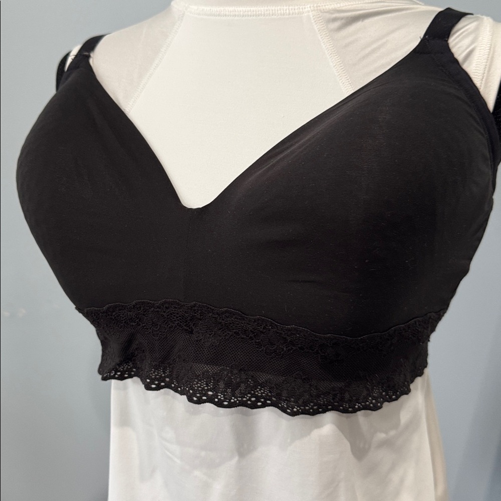 Natori Black Bralette with Lace Detail